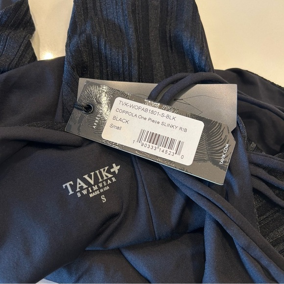 NWT Anthropologie x Tavik Coppola One Piece Black Slinky Rib Swimsuit, size S - Picture 6 of 7